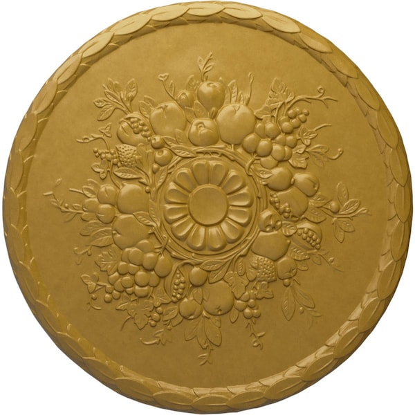 Ekena Millwork Anthony Harvest Ceiling Medallion (Fits Canopies up to 2 1/8"), 22 1/2"OD x 1 1/4"P, Iridescent Gold CM22ATIGS - main